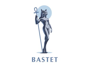 Egyptian goddess Bastet. Cat. Woman. Vector    clipart