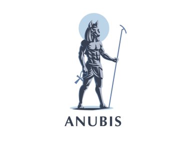 Mısır tanrısı Anubis. Vektör amblemi.