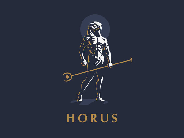 The Egyptian god Horus. Vector illustration.