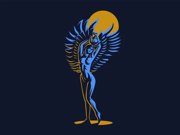 A deusa egípcia Ísis. Emblema do vetor . — Vetor de Stock