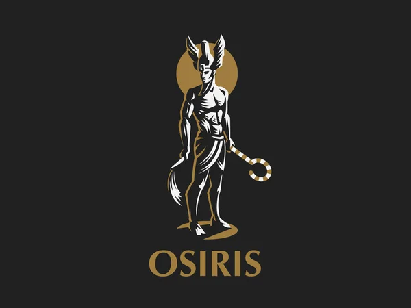 Der ägyptische Gott osiris. Vektoremblem. — Stockvektor