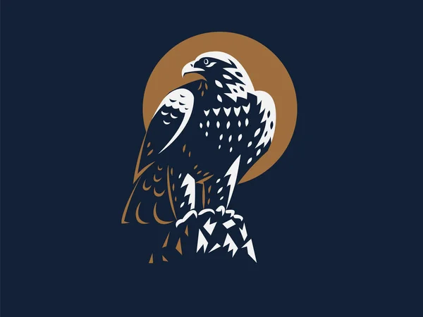 El águila voladora. emblema del vector. — Archivo Imágenes Vectoriales