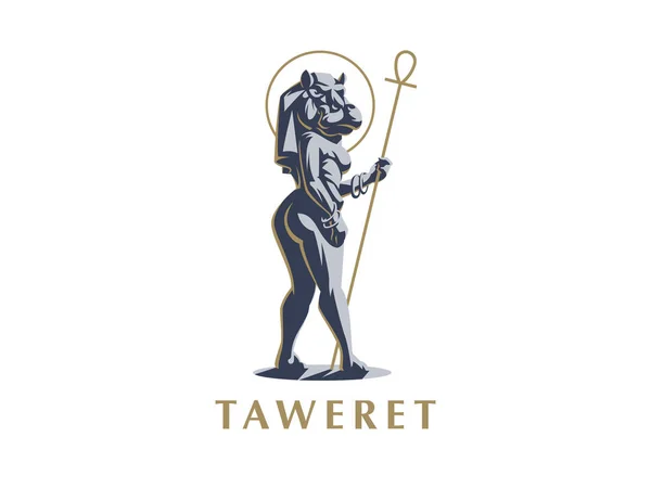 Αιγυπτιακή θεά Taweret. Εικονογράφηση διάνυσμα. — Διανυσματικό Αρχείο