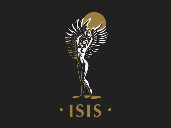 Mısır tanrıçası Isis. Vektör amblemi.