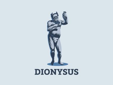 Dionysus or Bacchus holds a bunch. vector Dionysus or Bacchus holds a bunch. vector
