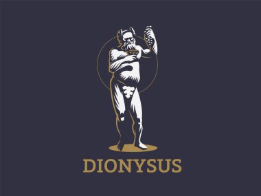 Dionysus or Bacchus holds a bunch. vector Dionysus or Bacchus holds a bunch. vector