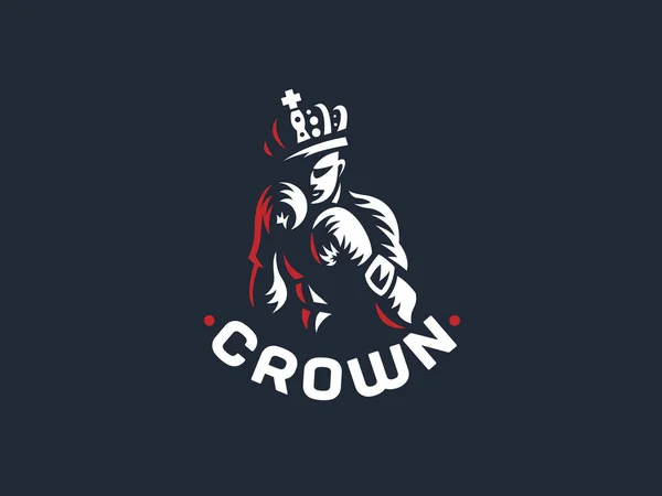 Boxer in the crown. — Stock Vector