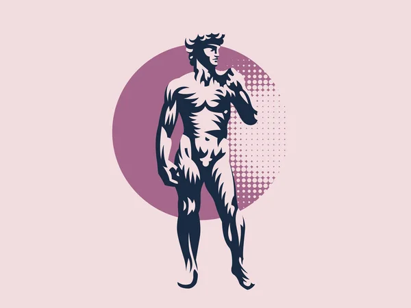David veya Apollo heykeli. — Stok Vektör