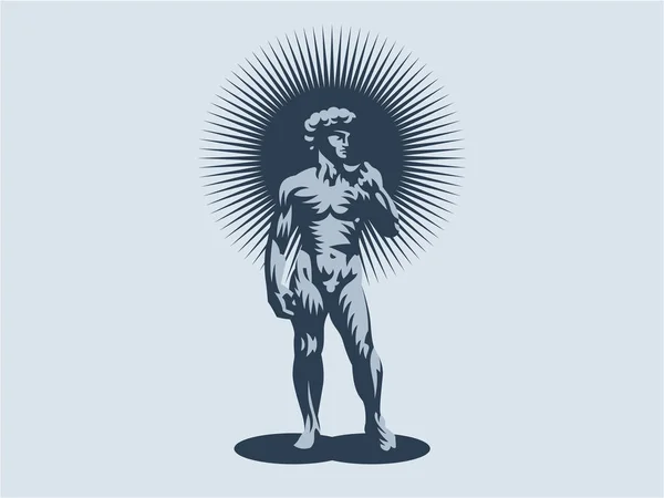Standbeeld van David of Apollo. — Stockvector