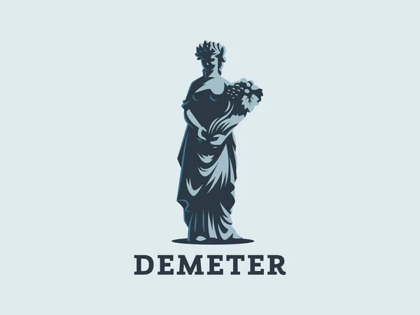 Godin Demeter, met oren en fruit. — Stockvector