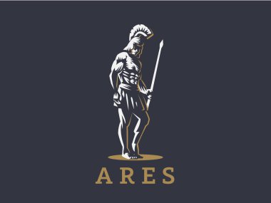 Tanrı Ares ya da Mars bir mızrak ile. 