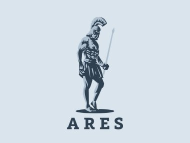 Tanrı Ares ya da Mars bir mızrak ile. 