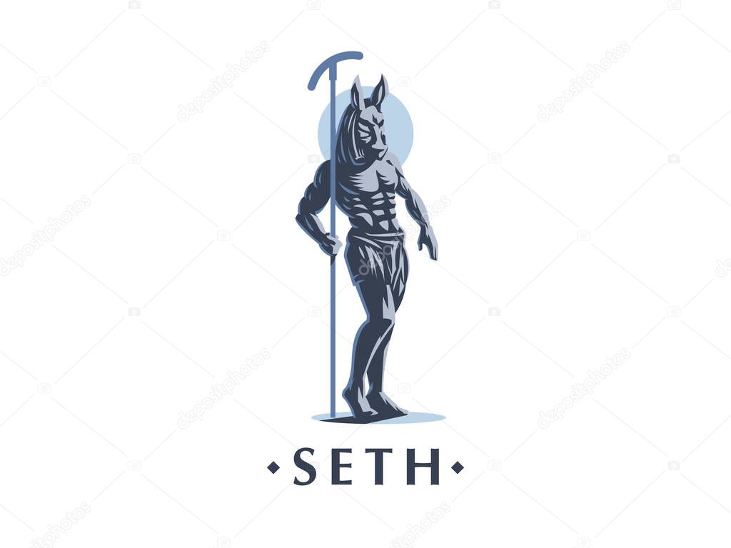 The Egyptian god Seth. Vector emblem.