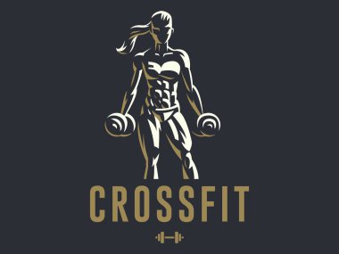 Kadın fitness amblemi.