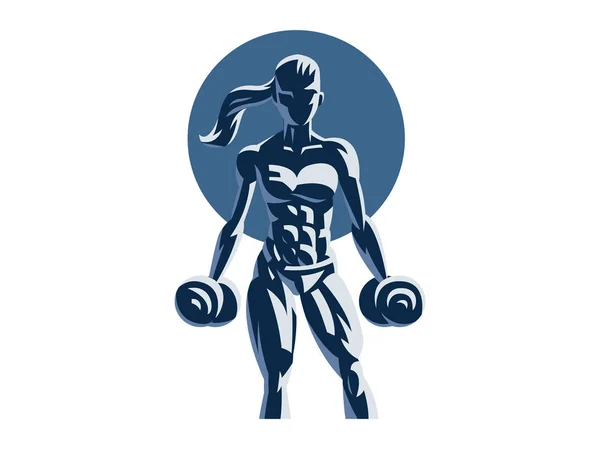 Emblema de fitness mujer . — Vector de stock