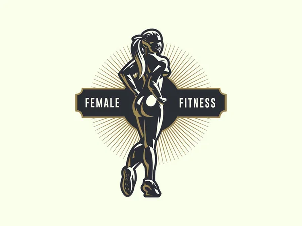 Emblema de fitness mujer . — Archivo Imágenes Vectoriales