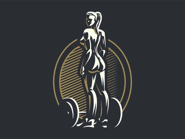 Emblema de fitness mujer . — Vector de stock