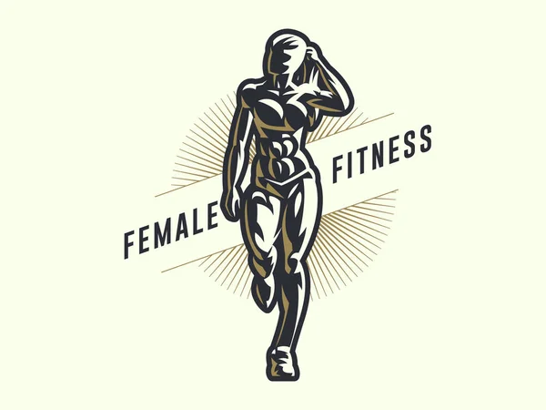 Kobiety fitness godło. — Wektor stockowy