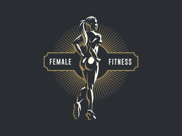 Emblema de fitness mujer . — Archivo Imágenes Vectoriales