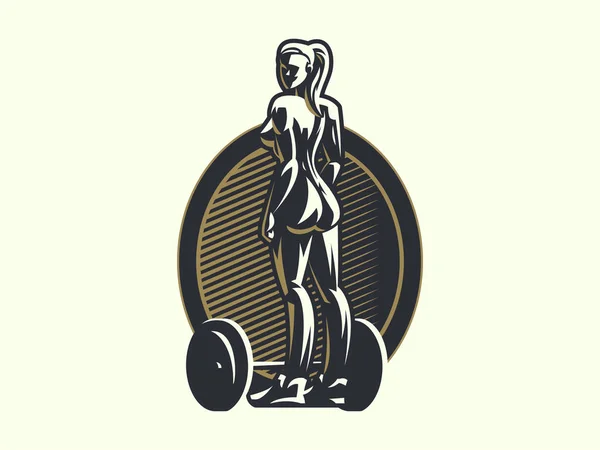 Emblema de fitness mujer . — Vector de stock