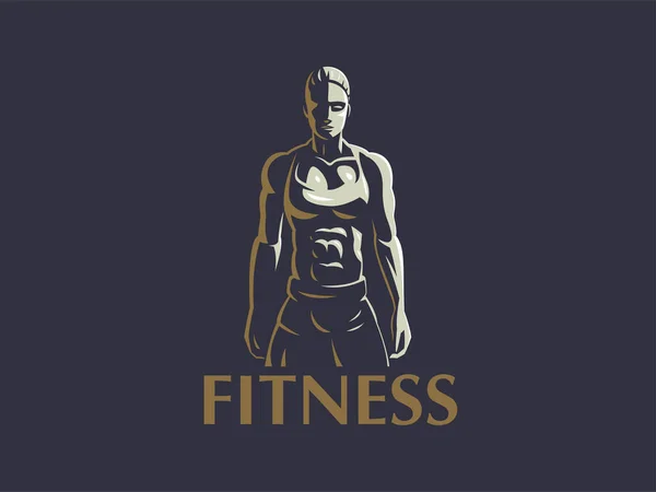 Donna emblema del fitness . — Vettoriale Stock