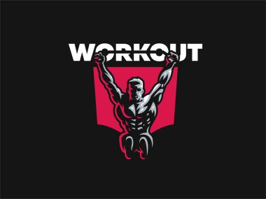 Spor. Sportif ve atletik bir adam. Kas vücut. Vektör çizim.