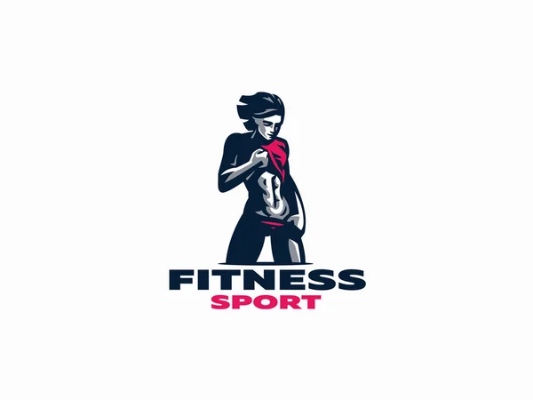 Kvinde fitness emblem . – Stock-vektor