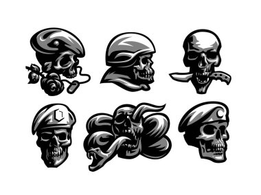 Kafatası Amblemler kümesi.