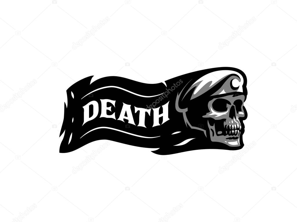 Skull in a military beret.