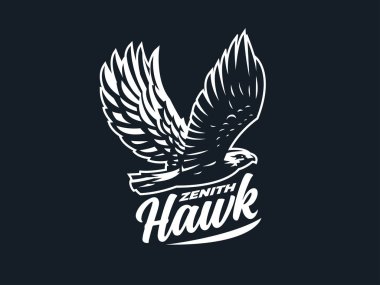 Kartal veya şahin uzanmış kanatlı. 