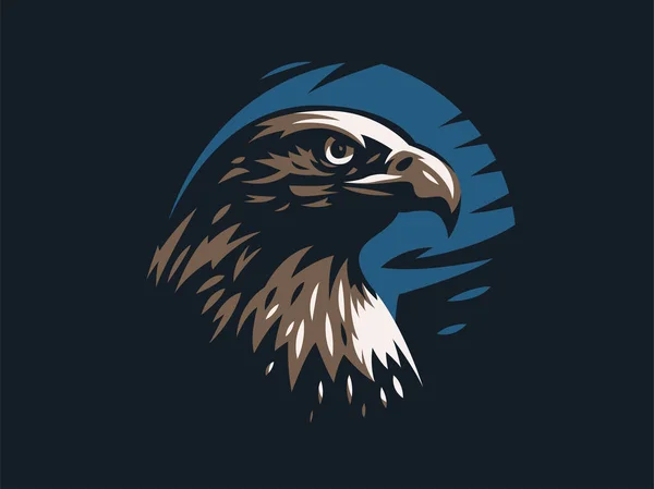 Águila o halcón con alas extendidas . — Vector de stock