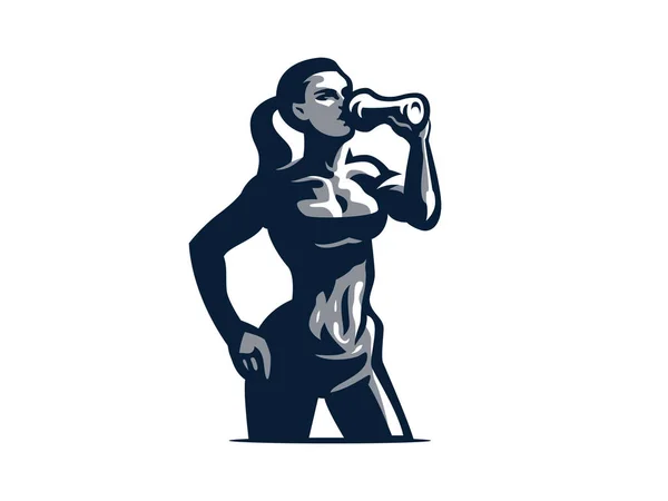Woman fitness illustration. — Stock Vector
