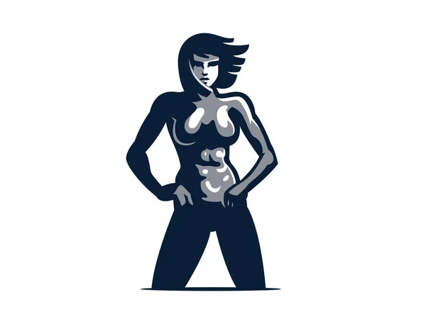 Mulher fitness ilustração . — Vetor de Stock