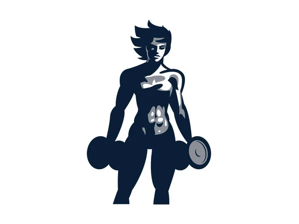 Illustration fitness femme . — Image vectorielle