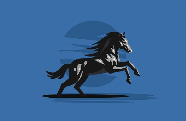 Paard galopperen. Vector illustratie. — Stockvector
