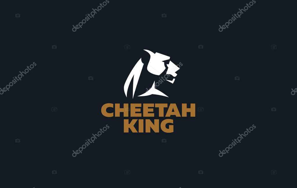 The image of a cheetah in a minimalist style.  Vector illustration