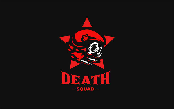 Skull in a military beret 