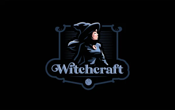 Une sorcière dans un chapeau de sorcière . — Image vectorielle