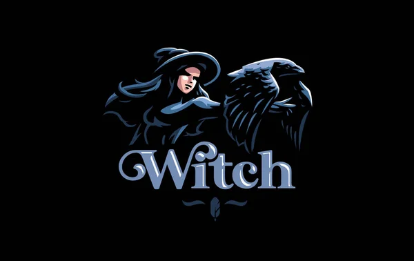 Une sorcière dans un chapeau de sorcière . — Image vectorielle