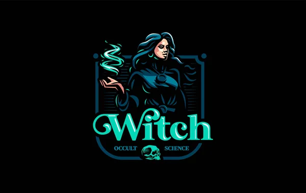 Witch Gypsy z płynącą włosy. — Wektor stockowy