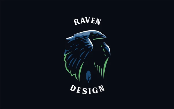 Vliegende Raven in minimalistische stijl — Stockvector