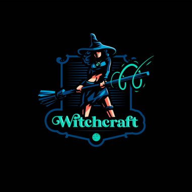 Sihirli süpürge ile kadın cadı