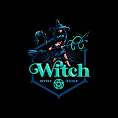 Sihirli süpürge ile kadın cadı