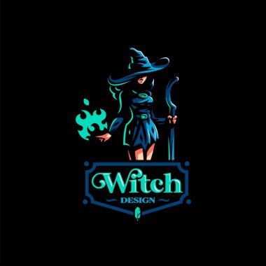 Sihirli süpürge ile kadın cadı 