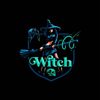 Sihirli süpürge ile kadın cadı