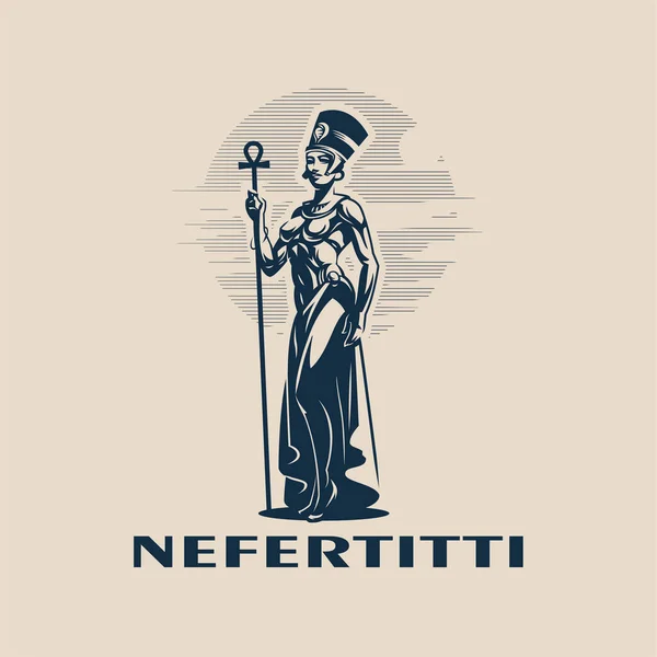 Egyptiska härskare drottning Nefertiti. — Stock vektor