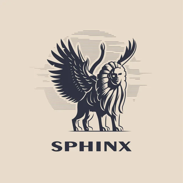 Ägyptisches Fabelwesen Sphinx. — Stockvektor