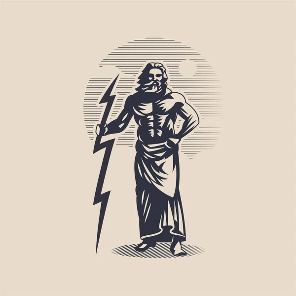 God Zeus of Jupiter. — Stockvector
