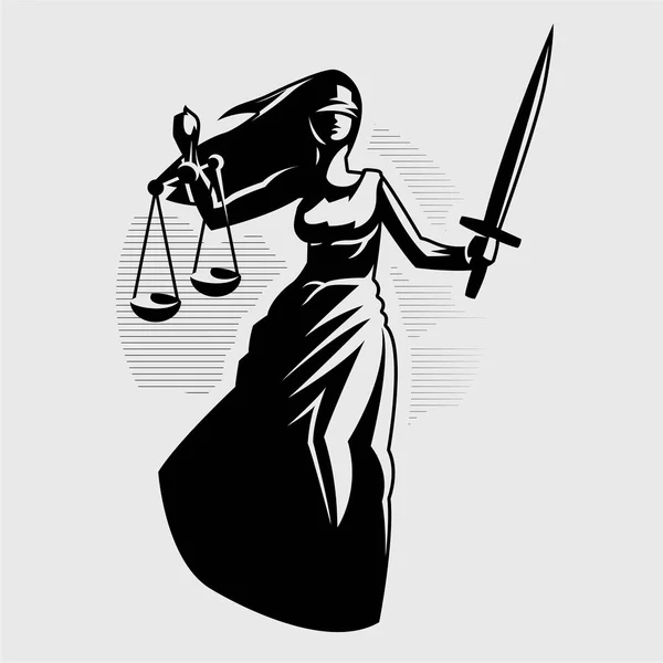 Déesse de la justice Thème. — Image vectorielle