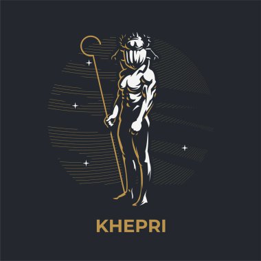 Egyptian god Khepri. clipart